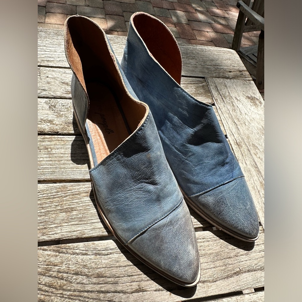 Free People Royal Flats blue leather